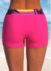 Hot Pink swimwear,Plants swimwear,ROTITA Hot Pink Tropical Plants Print Tankini Top