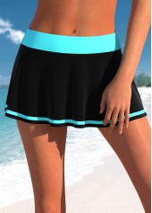 Cyan swimwear,Black swimwear,Dot swimwear,Ombre swimwear,ROTITA Drawstring Cyan Polka Dot Tankini Top