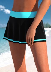 Cyan swimwear,Black swimwear,Dot swimwear,Ombre swimwear,ROTITA Drawstring Cyan Polka Dot Tankini Top