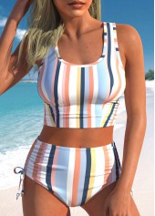 Wide Strap Multi Color Bikini Set