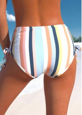 Multi Color swimwear,Rainbow Color swimwear,Striped swimwear,ROTITA Multi Color High Waisted Bikini Bottom