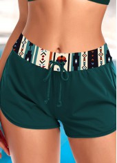 ROTITA Short de bain taille mi-haute imprimé tribal turquoise