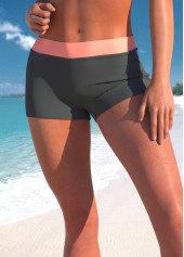 Grey swimwear,White swimwear,Striped swimwear,Geometric swimwear,ROTITA Patchwork Halter Grey Striped Tankini Top