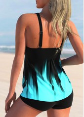 ROTITA Criss Cross Cyan Ombre Tankini Top-No Bottom