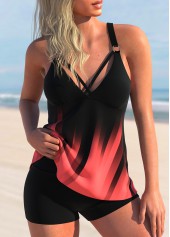 ROTITA Criss Cross Coral Red Tankini Top-No Bottom