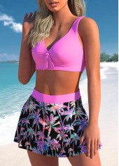 Neon Pink swimwear,Plain Color swimwear,ROTITA Wide Strap Lace Up Neon Pink Bikini Top
