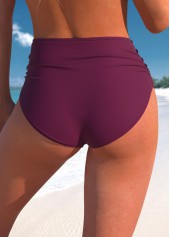 Dark Reddish Purple swimwear,Plain Color swimwear,ROTITA Dark Reddish Purple Criss Cross Bikini Top