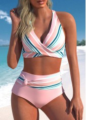 Rotita Criss Cross Hellrosa Bikinioberteil-Kein Boden