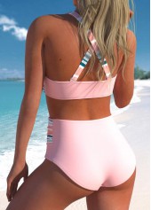 Rotita Criss Cross Hellrosa Bikinioberteil-Kein Boden