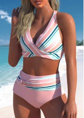 Rotita Criss Cross Hellrosa Bikinioberteil-Kein Boden