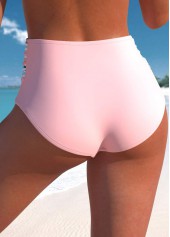 Light Pink swimwear,Striped swimwear,ROTITA Light Pink Multi Stripe Print Bikini Bottom