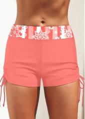 Coral swimwear,Geometric swimwear,Floral swimwear,Striped swimwear,ROTITA Patchwork Coral Geometric Print Tankini Top