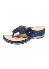 Navy shoes,Plain Color shoes,Navy Mid Heel Toe Post Flip Flops