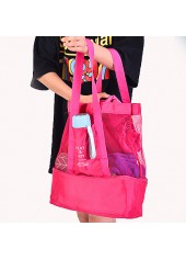Hot Pink accessories,Plain Color accessories,Hot Pink Mesh Hasp Shoulder Tote Bag