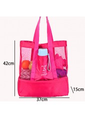 Hot Pink accessories,Plain Color accessories,Hot Pink Mesh Hasp Shoulder Tote Bag