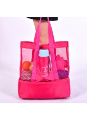 Hot Pink accessories,Plain Color accessories,Hot Pink Mesh Hasp Shoulder Tote Bag