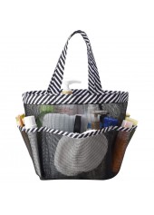 Black accessories,Striped accessories,Striped Black Open Mesh Storage Bag