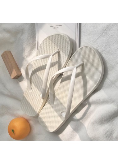 White accessories,Plain Color accessories,White Rubber Falt Toe Post Flip Flops