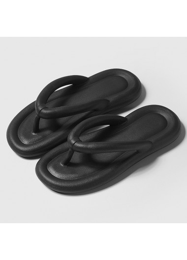 Black accessories,Plain Color accessories,Black Rubber Falt Toe Post Flip Flops