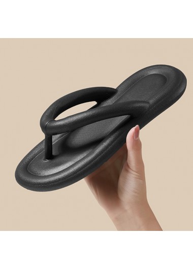 Black accessories,Plain Color accessories,Black Rubber Falt Toe Post Flip Flops
