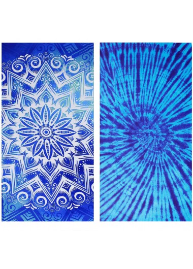 Royal Blue accessories,Tie Dye accessories,Double Sides Print Royal Blue Beach Blanket