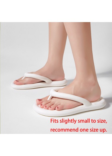 White accessories,Plain Color accessories,White Falt Toe Post Flip Flops