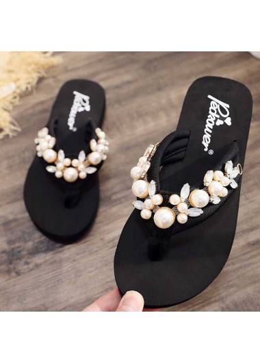 Black accessories,Plain Color accessories,Black Falt Toe Post Flip Flops