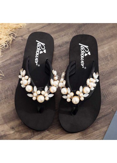 Black accessories,Plain Color accessories,Black Falt Toe Post Flip Flops