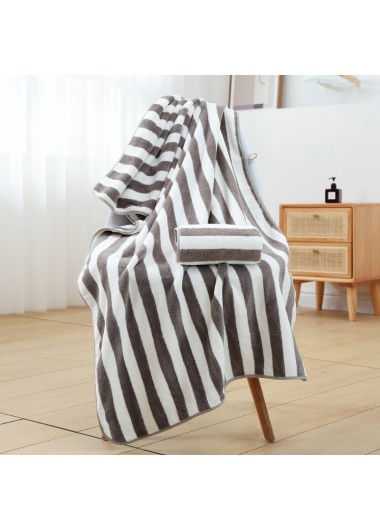 Dark Grey accessories,Striped accessories,Striped Contrast Dark Grey Beach Blanket