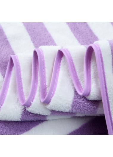 Light Purple accessories,Striped accessories,Striped Light Purple Contrast Beach Blanket