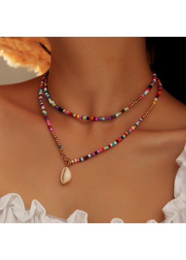 Multi Color jewelry,Other jewelry,Asymmetrical Plastic Detail Multi Color Necklace