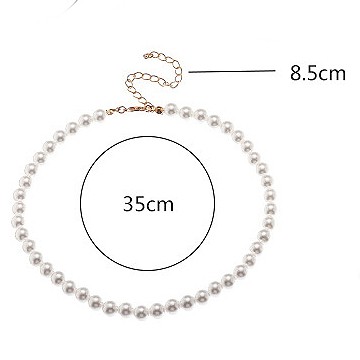 White jewelry,Other jewelry,Round Small Pearl Detail White Necklace