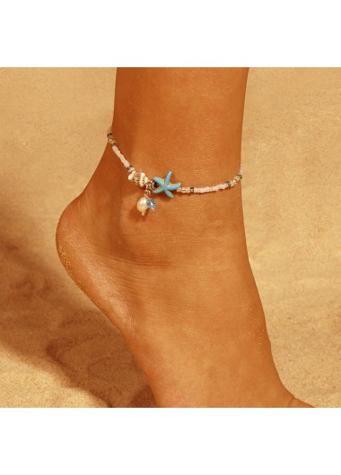 White jewelry,Other jewelry,Star White Shell Design Beads Anklet