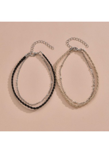 Multi Color jewelry,Other jewelry,Multi Color Metal Round Anklet Set