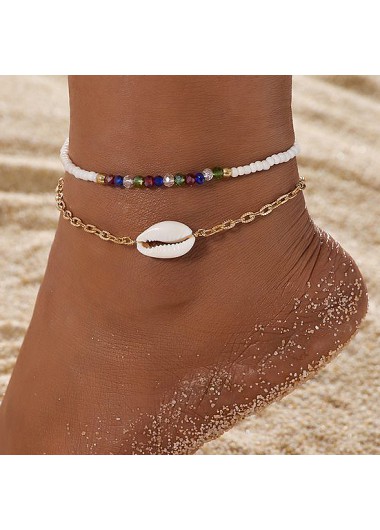 Multi Color jewelry,Other jewelry,Beads Multi Color Asymmetrical Anklet Set