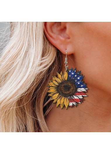 Multi Color jewelry,Plants jewelry,Round Multi Color Flower Design Earrings