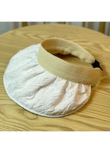 Beige accessories,Contrast Color accessories,Acrylic Detail Beige Contrast Visor Hat