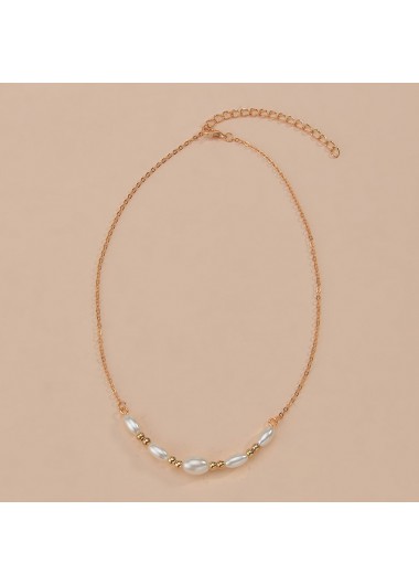 Golden jewelry,Contrast Color jewelry,Round Golden Metal Pear Design Necklace