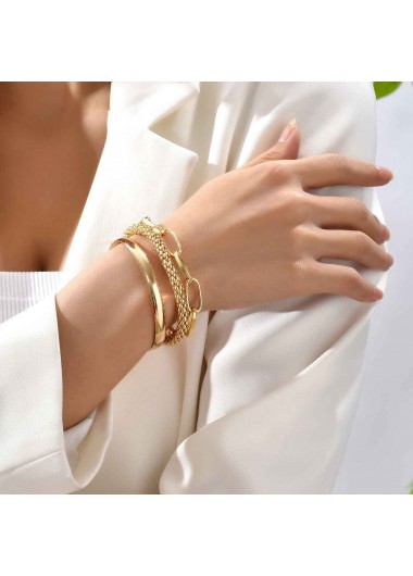 Gold jewelry,Other jewelry,Gold Chain Design Alloy Bracelet Set