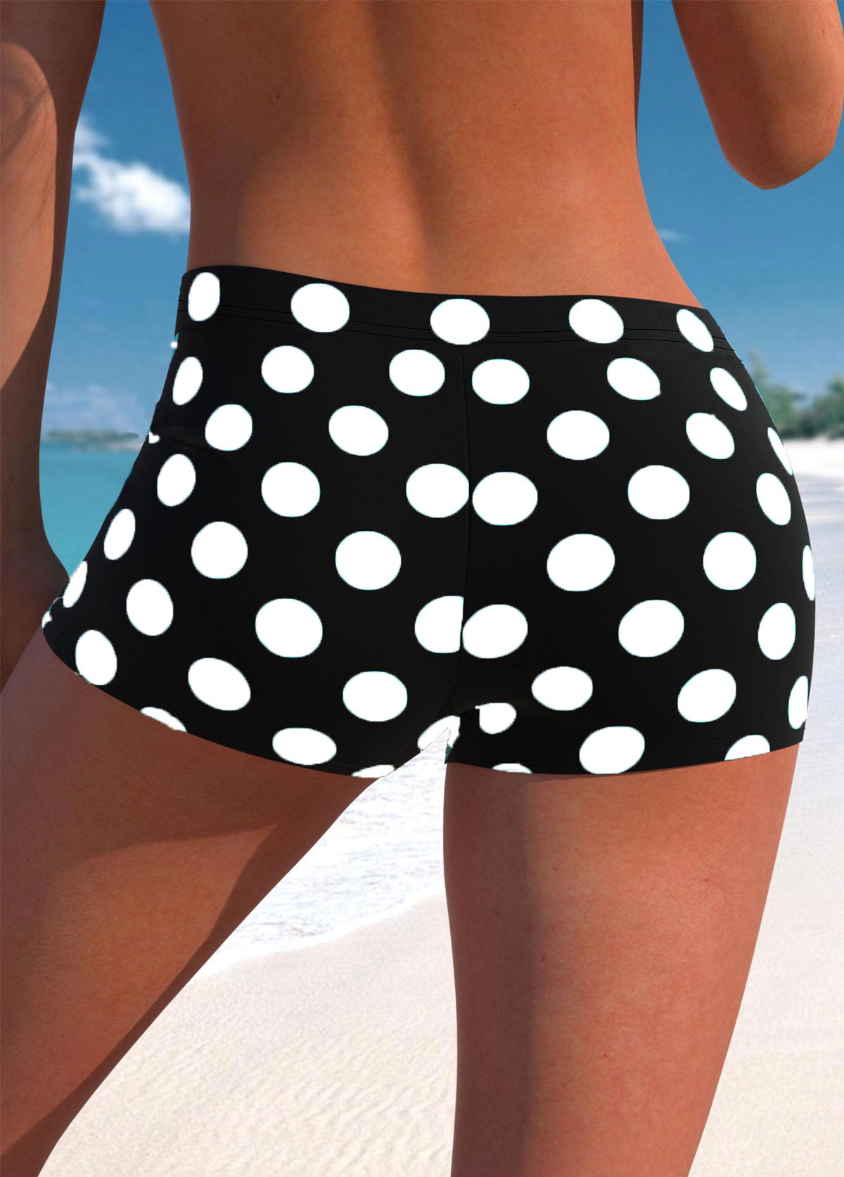 Red swimwear,Dot swimwear,Geometric swimwear,ROTITA Fake 2in1 Red Polka Dot Tankini Top