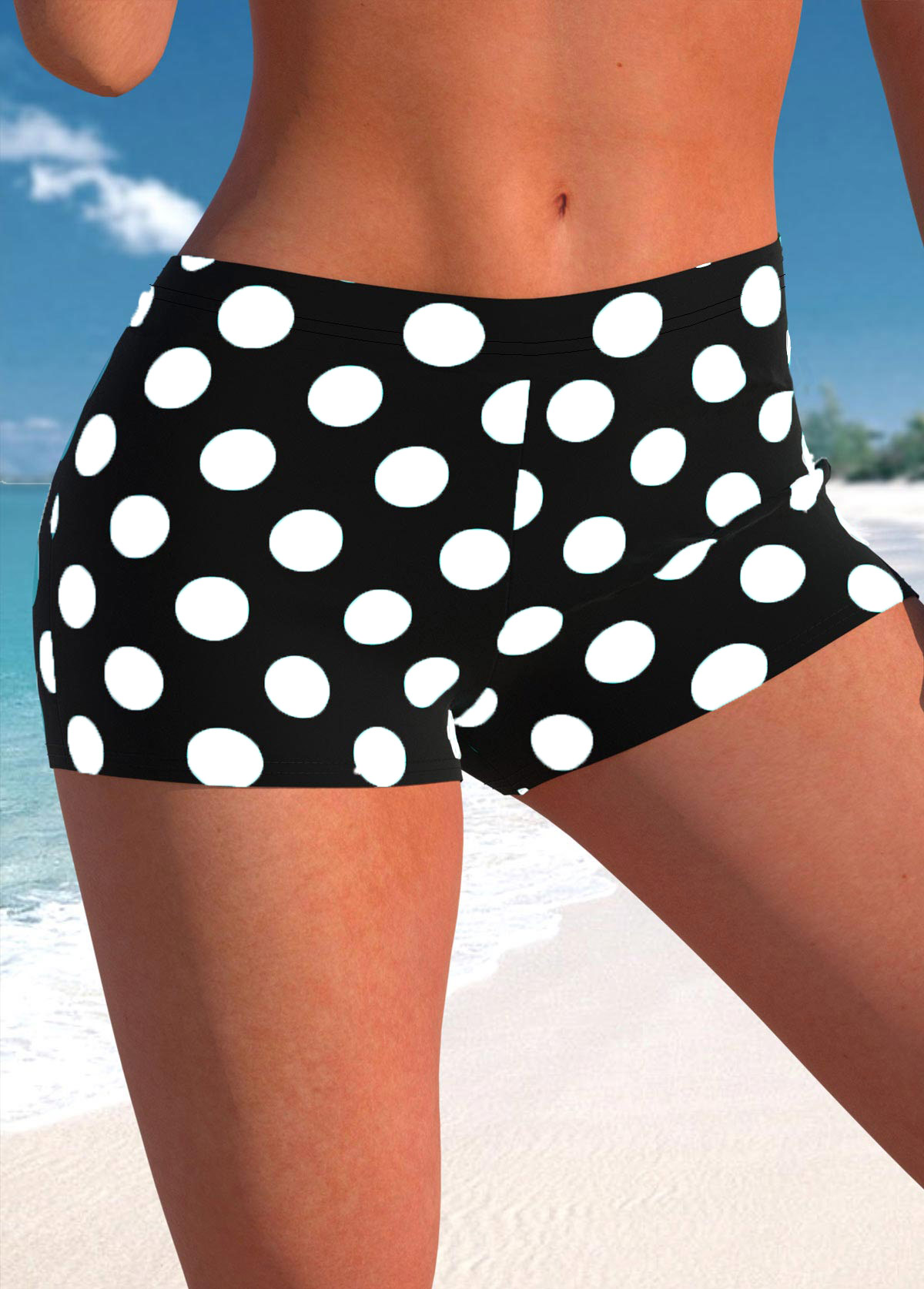 Red swimwear,Dot swimwear,Geometric swimwear,ROTITA Fake 2in1 Red Polka Dot Tankini Top