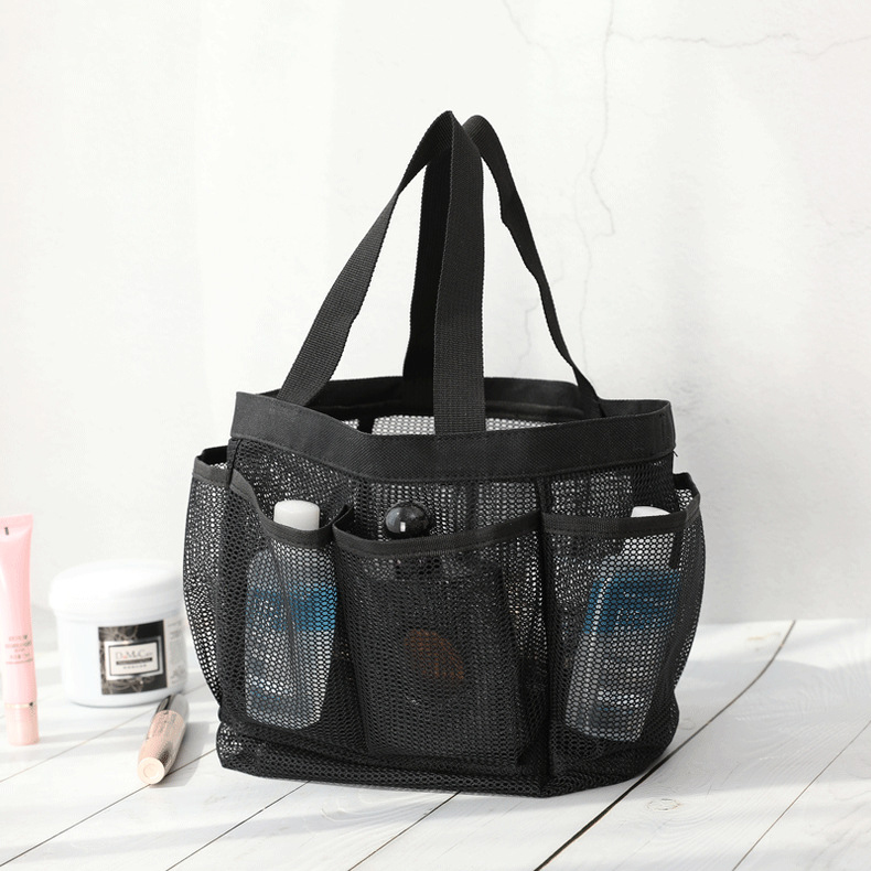 Black accessories,Plain Color accessories,Open Mesh Polyester Black Hand Bag
