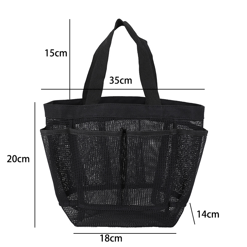 Black accessories,Plain Color accessories,Open Mesh Polyester Black Hand Bag