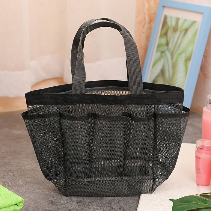 Black accessories,Plain Color accessories,Open Mesh Polyester Black Hand Bag
