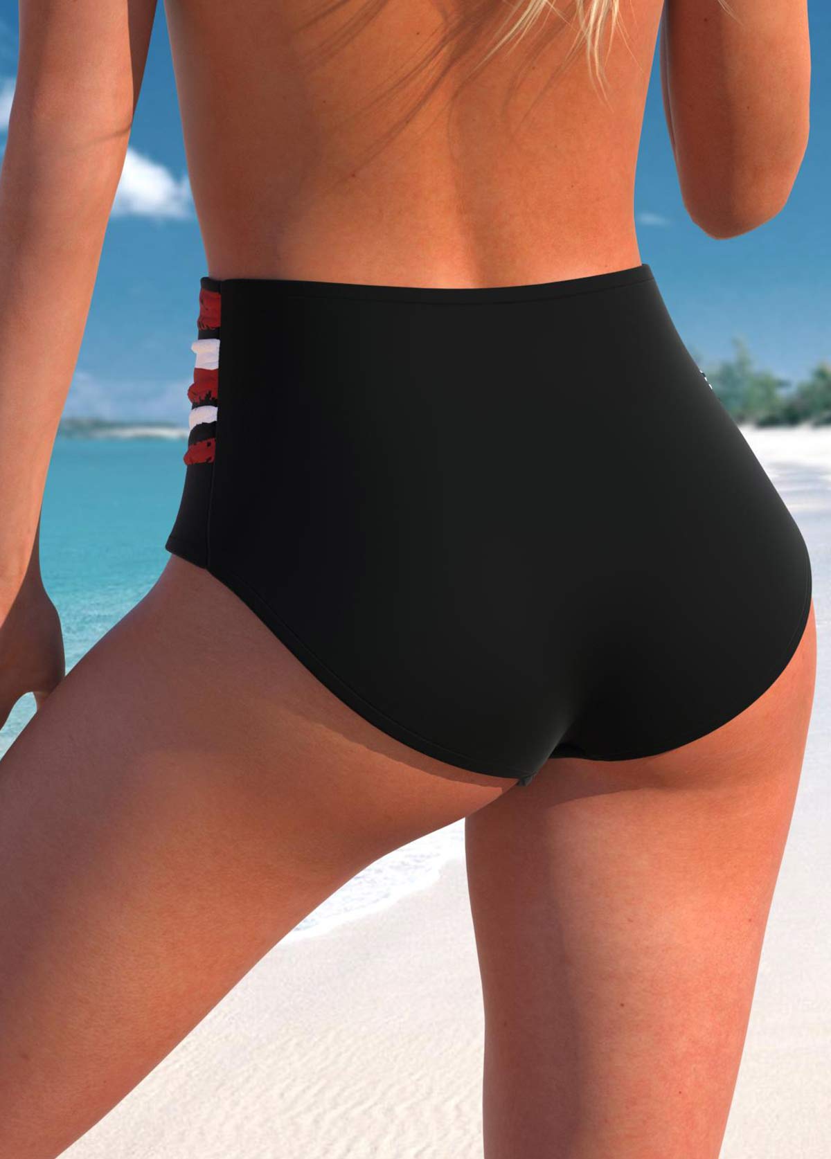 ROTITA Metal Ring Multi Color Tribal Print Bikini Top | Rotita.com - USD $21.98