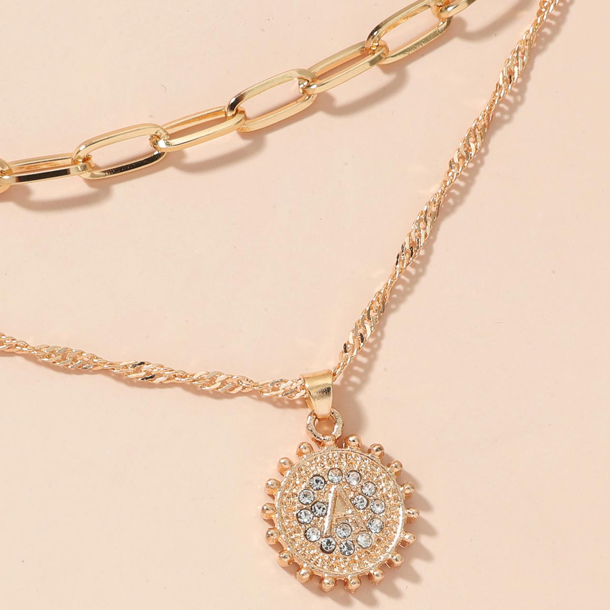 Gold jewelry,Other jewelry,Layered Chain Rhinestone Design Gold Anklet