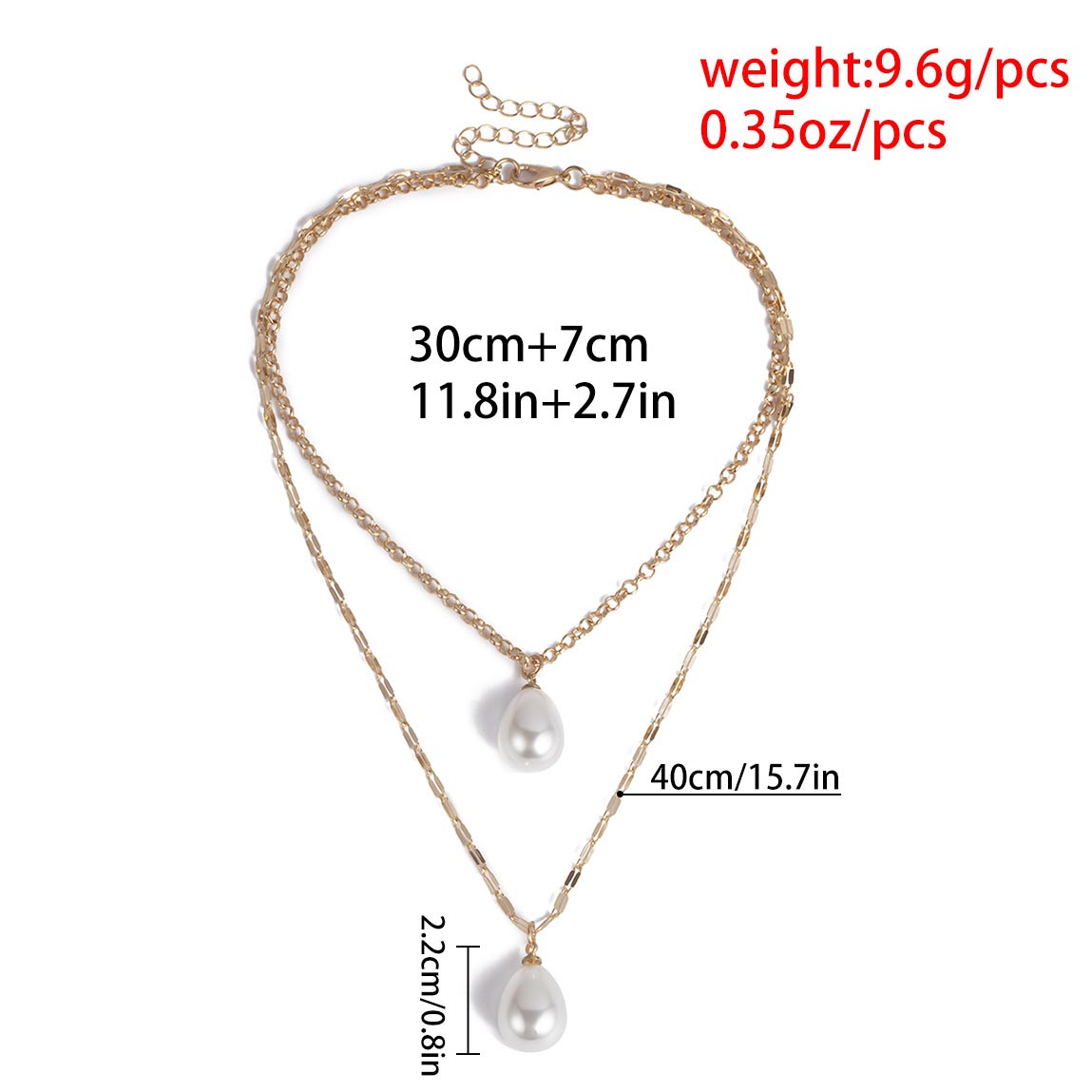 Gold jewelry,Other jewelry,Gold Pearl Layered Metal Detail Necklace