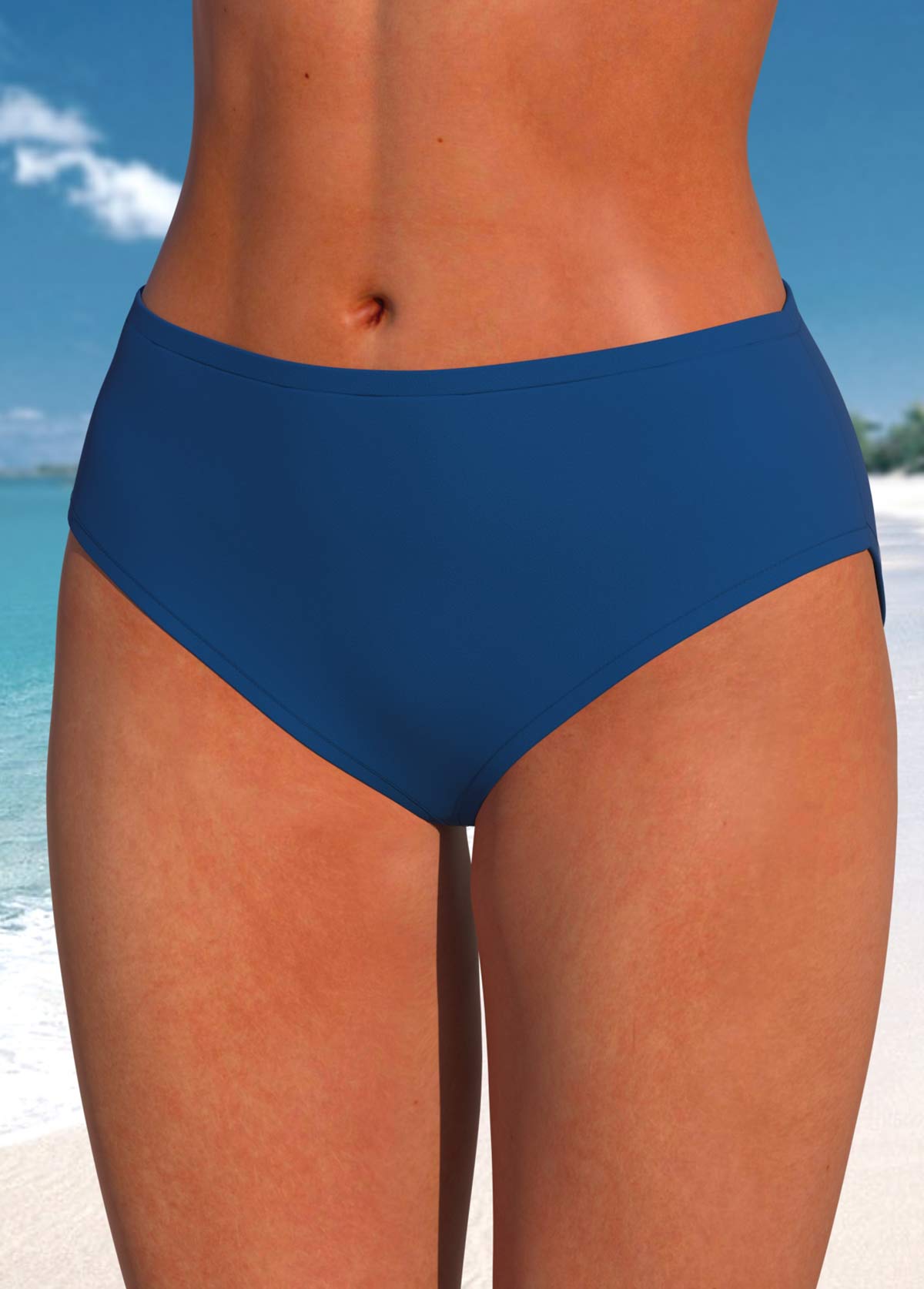 Blue swimwear,Plain Color swimwear,ROTITA Lace Drawstring Detail Blue Swimdress Top