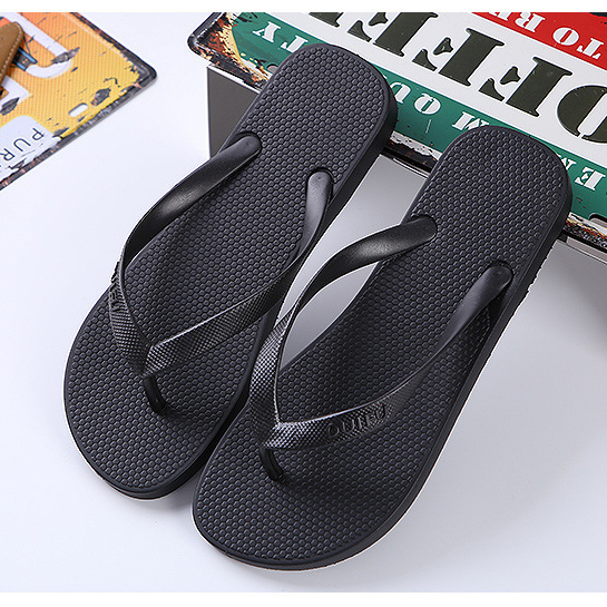 Rubber Black Falt Toe Post Flip Flops