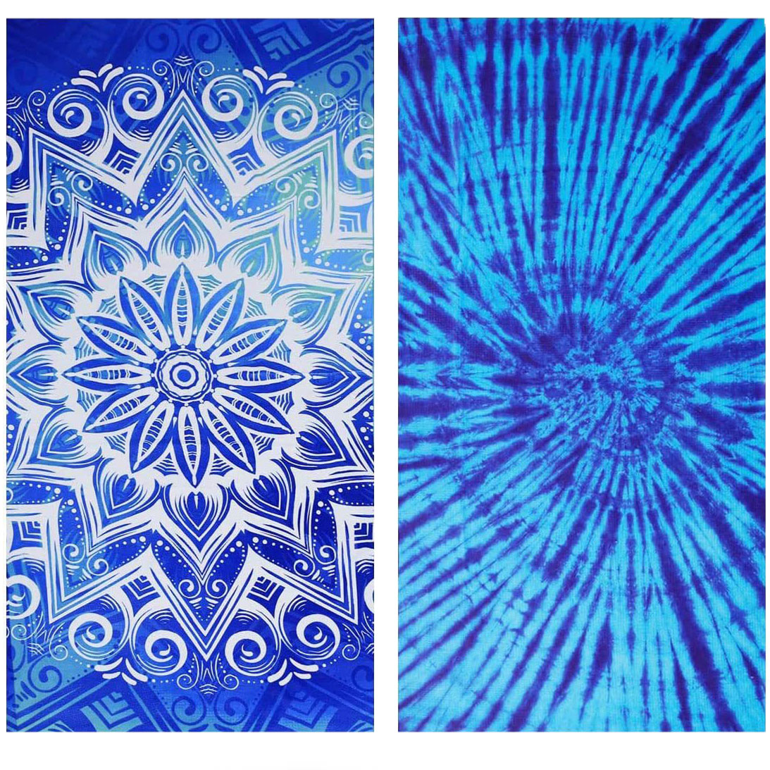 Royal Blue accessories,Tie Dye accessories,Double Sides Print Royal Blue Beach Blanket